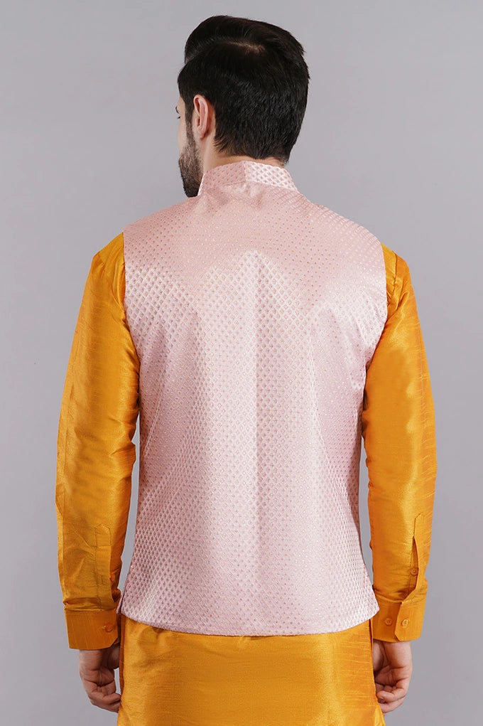 Fasolia Premium Nehru Jacket for Men Royal Silk Blend Wedding Wear |