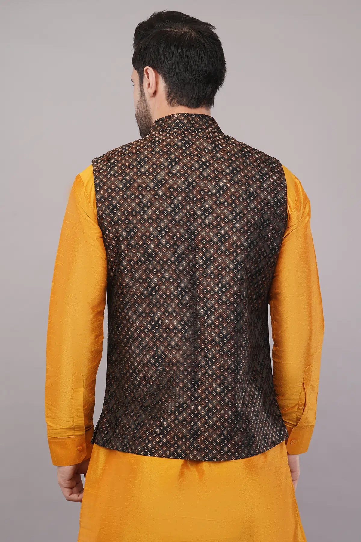 Fasolia Partywear Ethnic Jacket For Men Jacquard